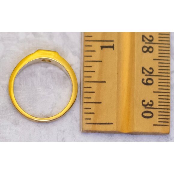 Size 7, Vintage Minimalist Clear Rhinestone Gold Tone Ring by Avon - C12 - Picture 3 of 3